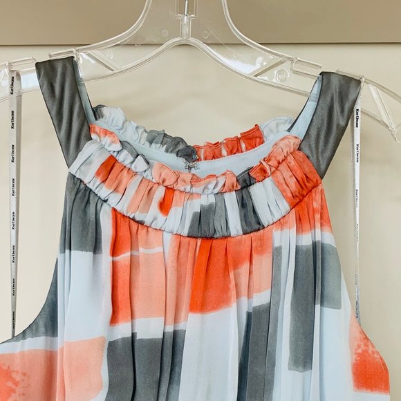 Kay Unger Geometric Soft Silk Midi Dress - GREAT AS A WEDDING GUEST!! - Picture 3 of 10